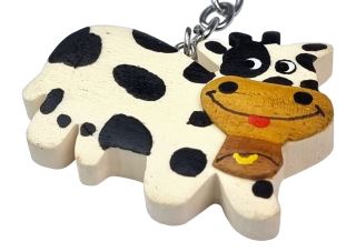 2Kids Toys Dřevěná klíčenka velká Kráva (2)