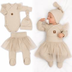 Žebrovaná rostoucí souprava 3D Lux, Sweet Angel - béžová