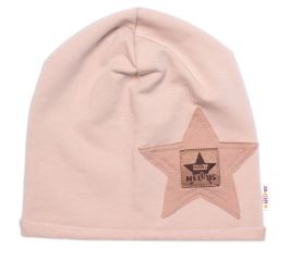 Dětská čepice bavlna, Baby Star, Baby Nellys, béžová (1)