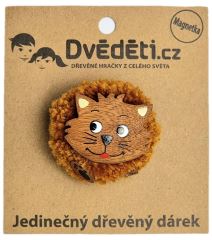 2Kids Toys Dřevěná magnetka velká pompon Kočka (3)