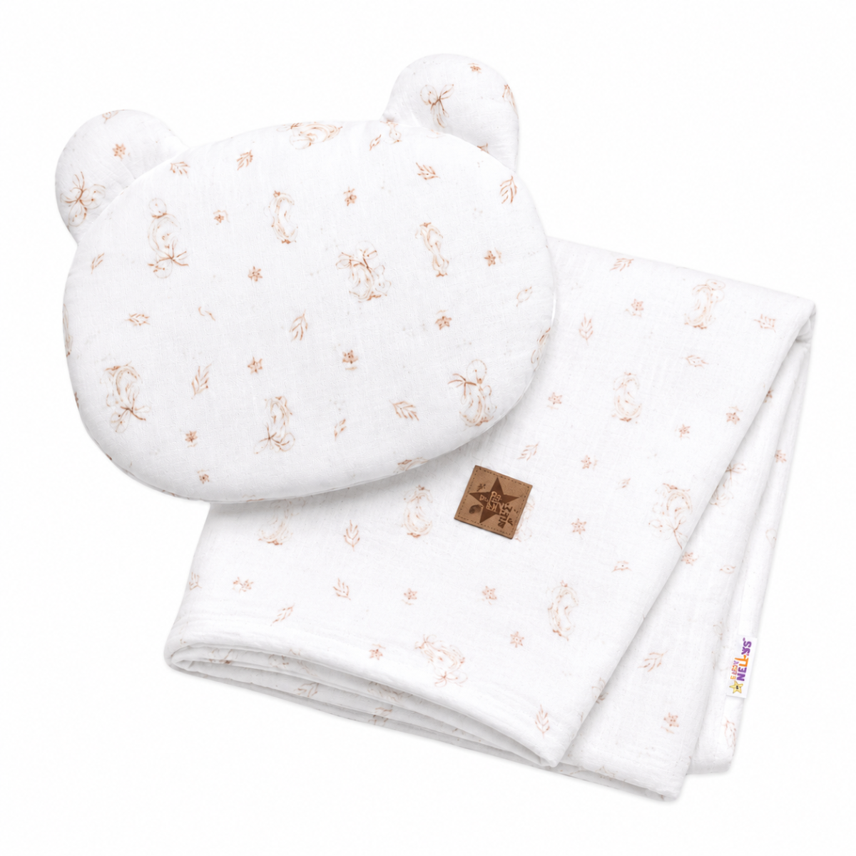 Mušelínová sada GOOSE Teddy 30x35cm, 70x100cm, 2D, Baby Nellys, bílá, Husičky