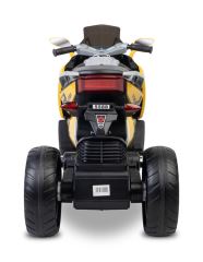 Elektrická tříkolová motorka pro děti TOYZ – 2 motory, LED, USB, žlutá (6)