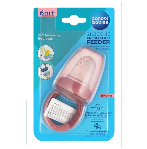 Silikonová krmící síťka pro miminko – síťka na ovoce a příkrmy 6m+, růžová