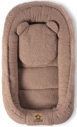 Oboustranné hnízdečko s polštářkem Teddy Boucle - hnědé