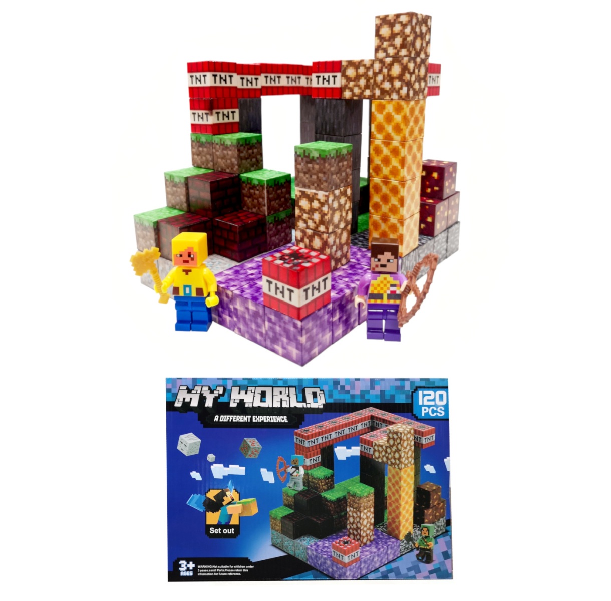 Magnetická stavebnice Minecraft TNT Amethyst Lava building expresion 120ks