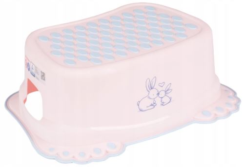 Stolička, schůdek s protiskluzovou funkcí Tega Baby, Eco Bunny, růžový