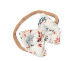 Mušelínové šatičky + čelenka 2-dílná sada Luční kvítky, Baby Nellys, smetanové (1)