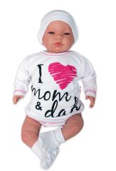 5-ti dílná soupravička do porodnice I love mom & dad, holka (1)