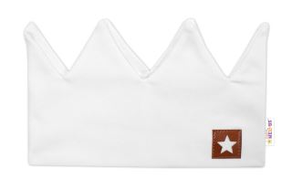 Dvouvrstvá čelenka, Hand Made, bavlna, Korunka STAR - bílá (2)