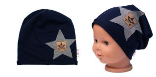 Dětská čepice bavlna, Baby Star, Baby Nellys, granát (1)