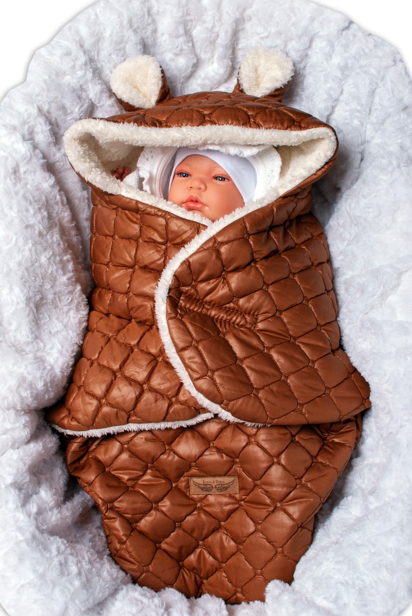 Z&Z Oteplený prošívaný fusák s kapucí do autosedačky - hnědý