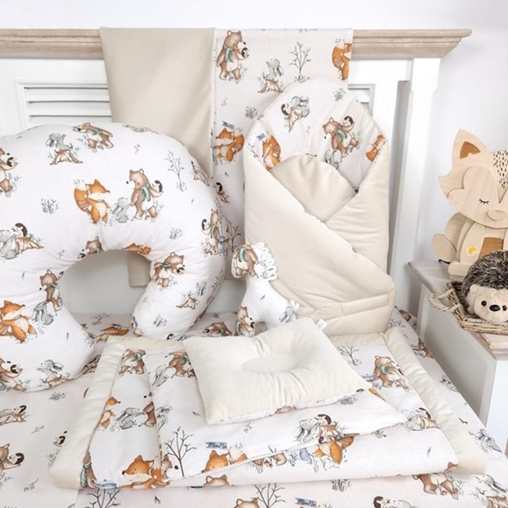 3D sada do koše, kočárku - bavlna, Friends time - latte