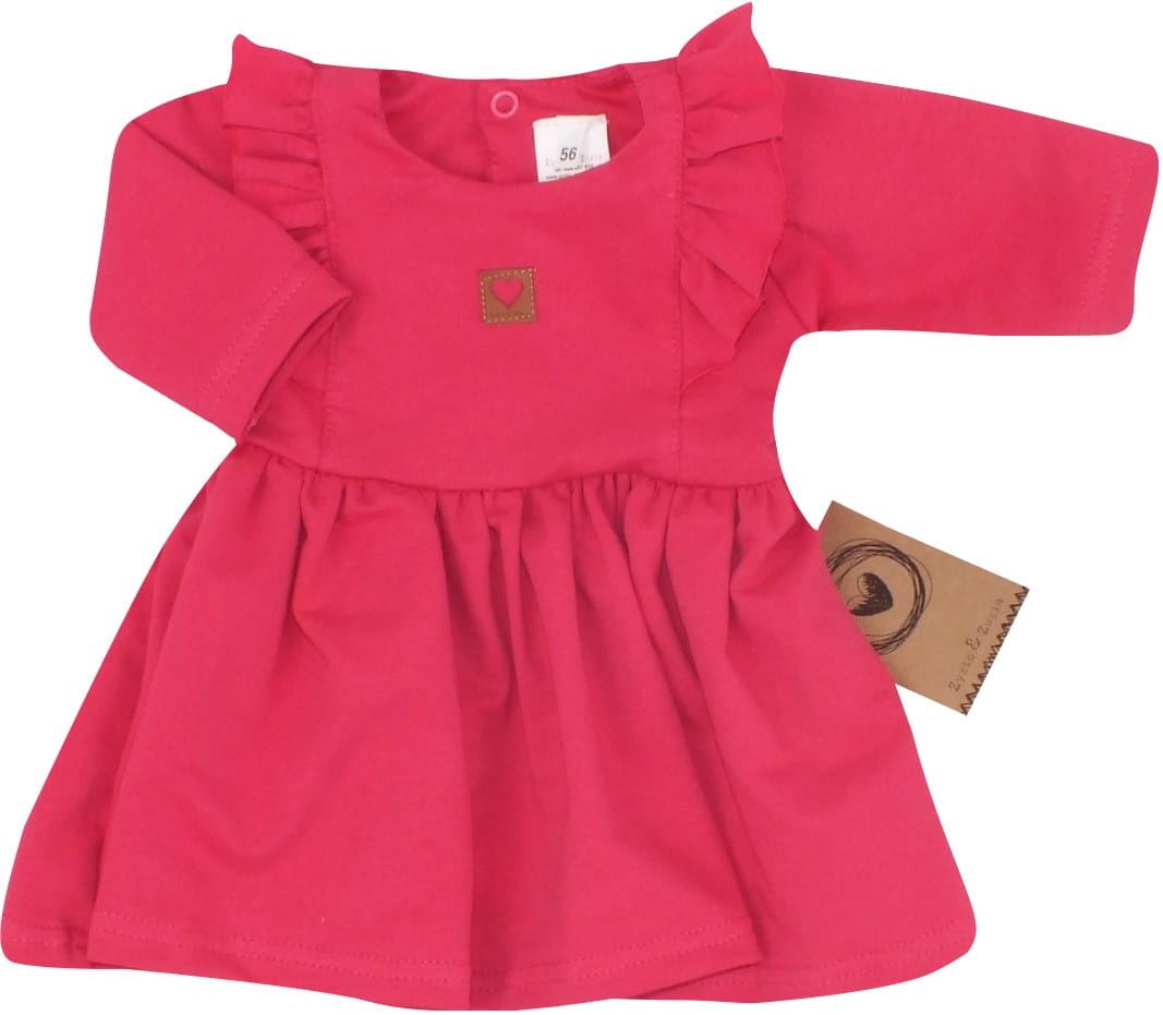 Z&Z Dětské teplákové šatičky/tunika Princess - amarantové, vel. 74