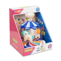 Toyz Edukační hračka Káča s koníky – modrá, kolotoč, 6m+ (2)