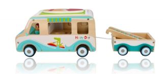 Dřevěnný autokaravan s přívěsem a příslušenstvím, Adam Toys (5)