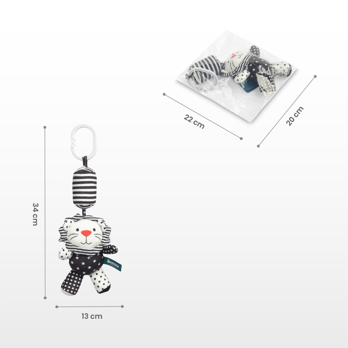 Závěsná hračka nejen do kočárku BLACK&WHITE - Slon