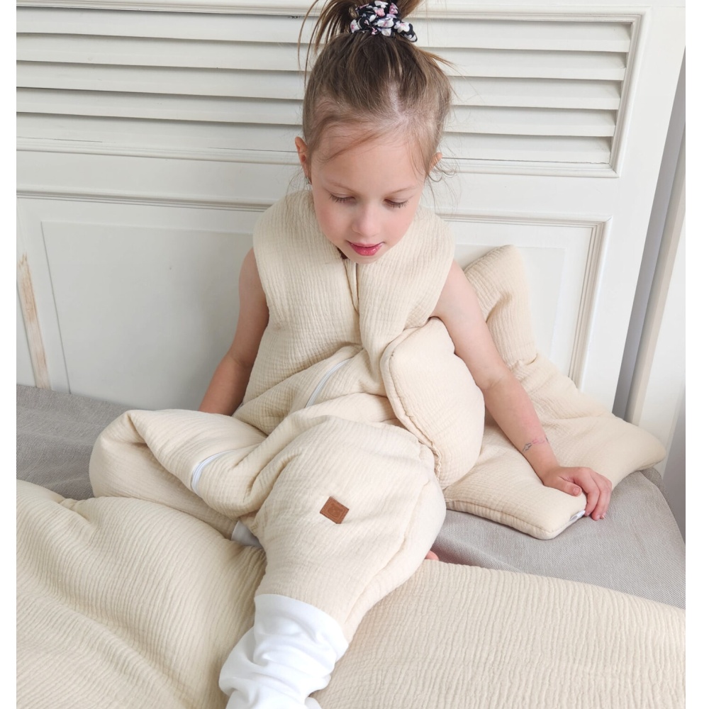 Mušelínový spací vak se zahrnovacími nohavičkami - pudrově růžový, vel. M