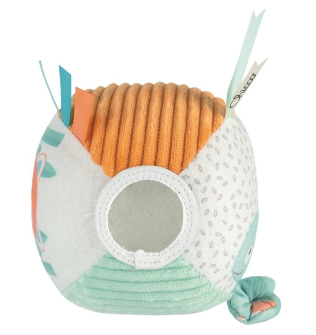 CHICCO My Sweet Doudou senzorický míček Panda a Chameleon, chrastítko se zrcátkem