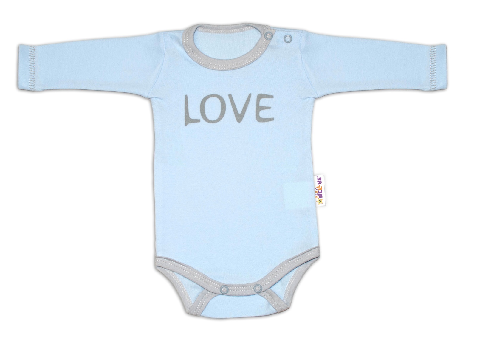 Body dlouhý rukáv Love - modré, vel. 56