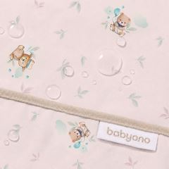 Nepromokavá zástěrka s rukávy Teddy, béžová, BabyOno (2)