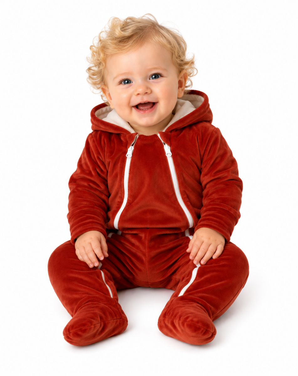 Kojenecký overal VELVET, Baby Fox - hnědý, Mamatti