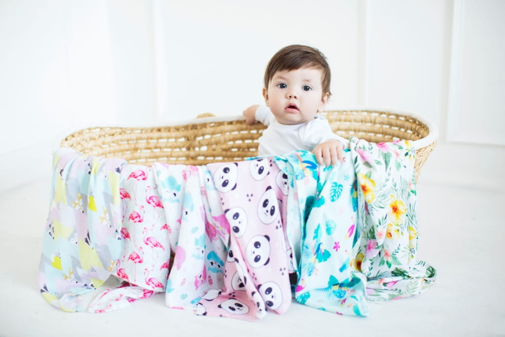 Luxusní osuška, plenka 110x110cm, bambusová, Husičky