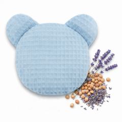 Termofor TEDDY- nahřívací polštářek s třešňovými pecičkami a levandulí - sv. modrý