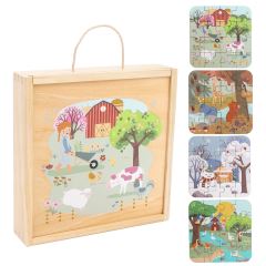 2Kids Toys Puzzle v dřevěné krabici Čtyři roční období 2Kids Toys Puzzle v dřevěné krabici Čtyři roční období