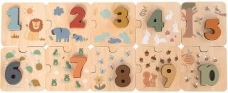 Dřevěné Puzzle Počítání se zvířátky, 20 dílů (1)