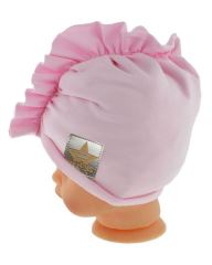 Baby Nellys Jarní/podzimní bavlněná čepice - turban, sv. růžová (2)