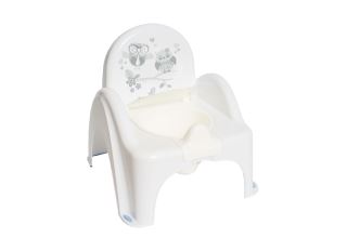 Dětský nočník s melodií a víkem, ergonomický - Sovy v bílé Dětský nočník s melodií a víkem, ergonomický - Sovy v bílé