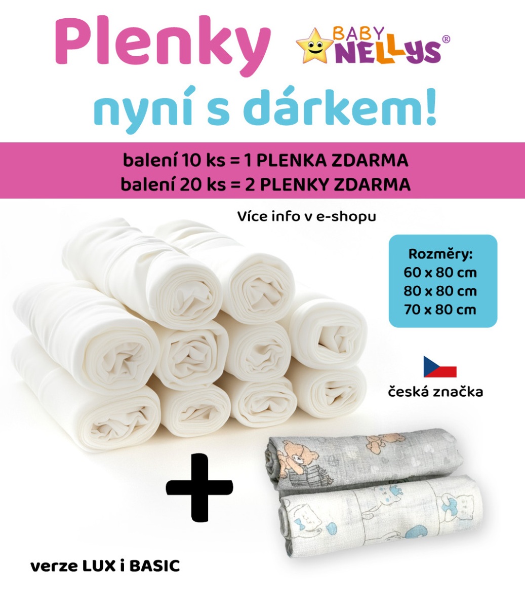 Kvalitní bavlněné pleny TETRA BASIC 80x80cm, 10ks v bal. + 1 ks zdarma