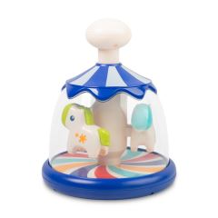 Toyz Edukační hračka Káča s koníky – modrá, kolotoč, 6m+ Toyz Edukační hračka Káča s koníky – modrá, kolotoč, 6m+