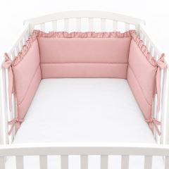 Mantinel s volánkem do postýlky 120 x 60 cm, 180cm Royal - pudrově růžový, Baby Nellys (2)