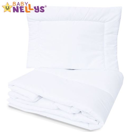 Peřinka a polštář do postýlky BASIC Baby Nellys - bílé, bavlna
