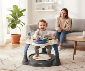 Interaktivní centrum aktivit TWIST 3v1, otočné sedátko, skákadlo a hrací stolek, grey (9)