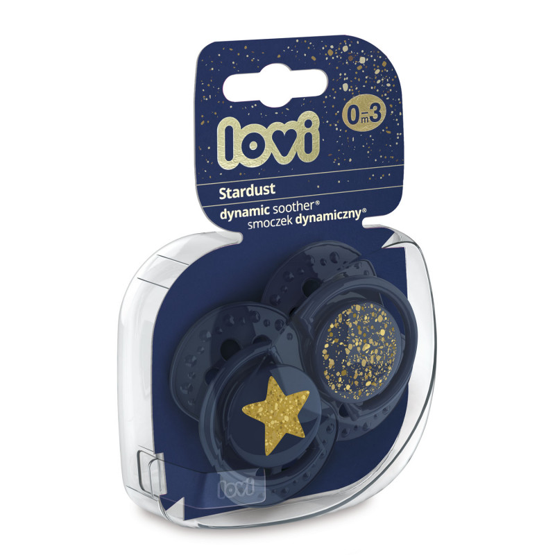 Dudlík LOVI Stardust dynamický 0-3m, 2 ks, modrý