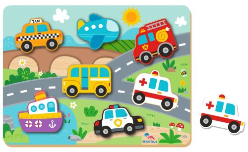 Vkládací puzzle Doprava, 8 dílků