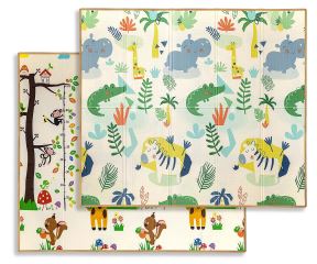 Oboustranná skládací pěnová podložka pro děti 197 × 177 cm - Savana