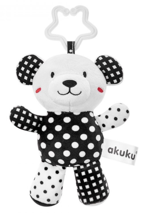 Sada kontrastních hraček Akuku - Panda, Medvídek, senzorické balónky