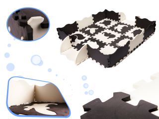 Pěnová podložka puzzle, černá, bílá, 114×114 cm, 25 dílů (2)