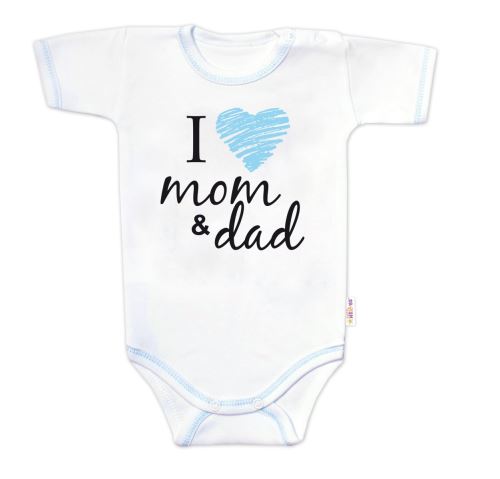 Body krátký rukáv Baby Nellys, I love mom & dad, kluk