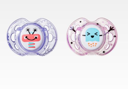 Tommee Tippee Dudlík Fun Style Příšerky 0-6 m - fialová/růžová