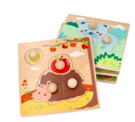 Dřevěné zábavné vkládací puzzle 4 roční období (4)
