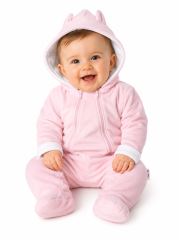 Zimní kombinézka s dvojitým zapínáním, s kapucí a oušky, sv. růžová, Baby Nellys