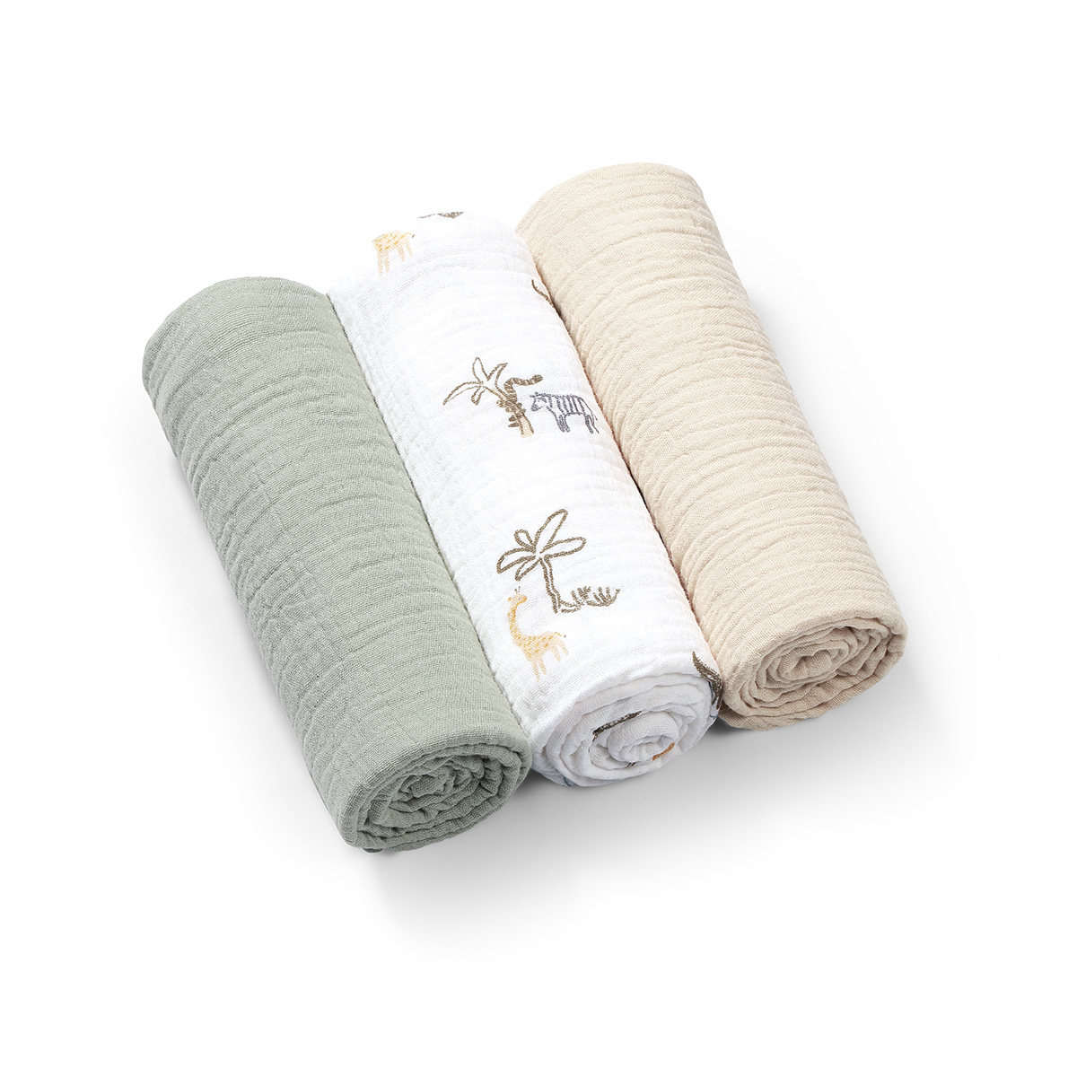 Mušelínové - super měkké plenky, 3ks 70x70cm - mátová