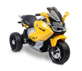 Elektrická tříkolová motorka pro děti TOYZ – 2 motory, LED, USB, žlutá (2)