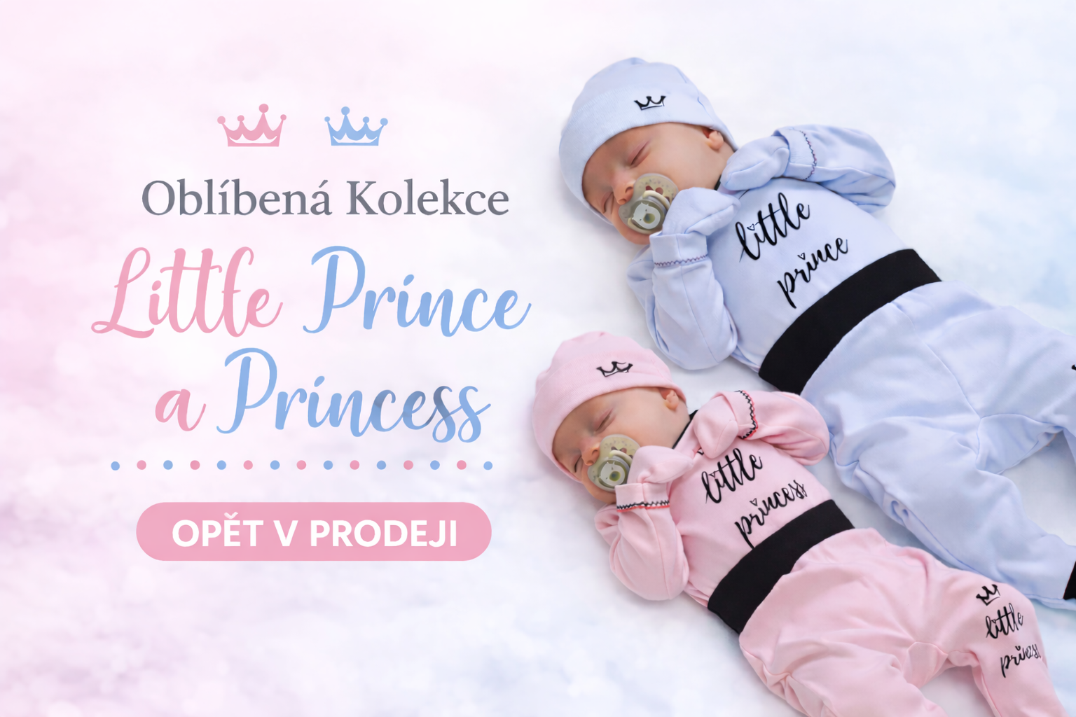 5-ti dílná soupravička do porodnice Little Princess - růžová