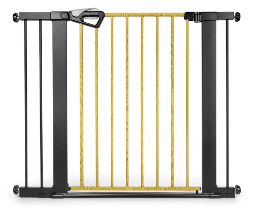 Dětská bezpečnostní zábrana GUARDY 104 cm – branka na schody a dveře (76–104 cm), černá