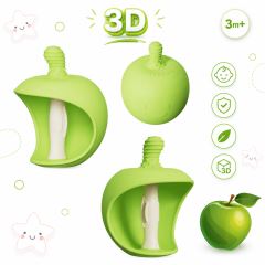 Silikonové kousátko 3D Apple, GiliGums, zelené Silikonové kousátko 3D Apple, GiliGums, zelené